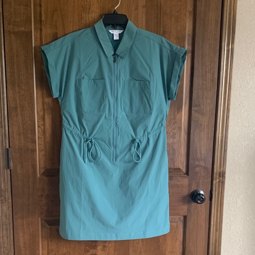 NWOT ATHLETA Topspin Dress Deep Ocean Teal Green Sz M